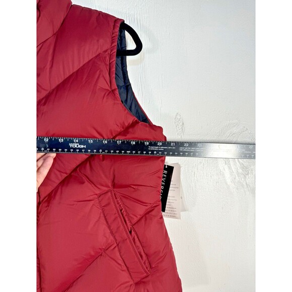 Big Chill Women's Chevron Quilted Puffer Vest W/Reversible Pockets Red Black - Picture 7 of 10